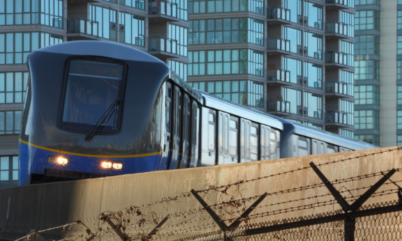 SkyTrain in the city