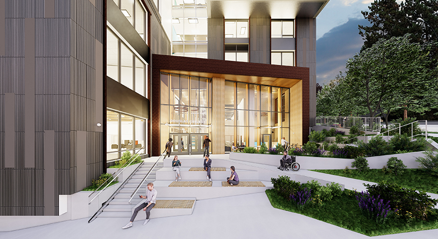 Entry view of proposed building at 808 Royal Ave. from Agnes Street