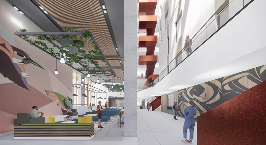 Marketplace in proposed building at 808 Royal Ave.