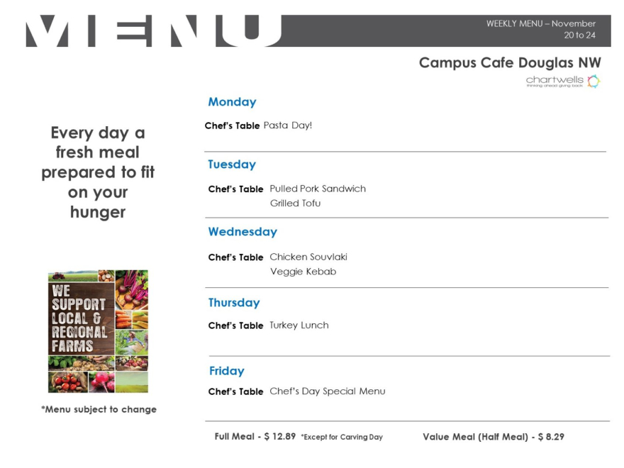 Weekly Menu