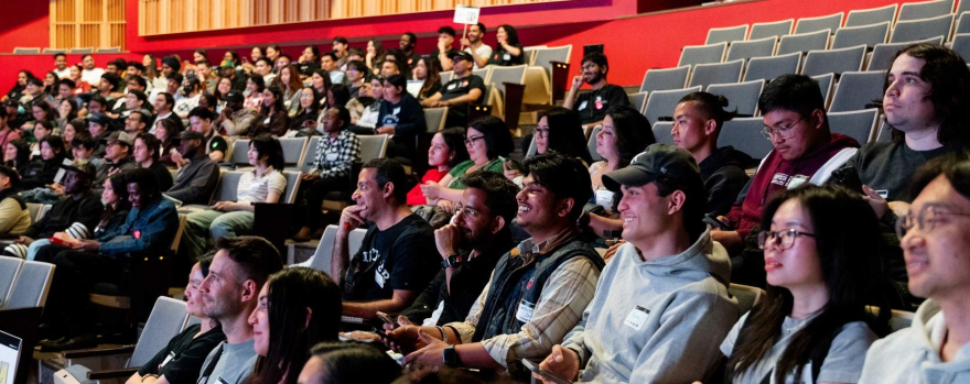 Students sitting in a lecture theatre
