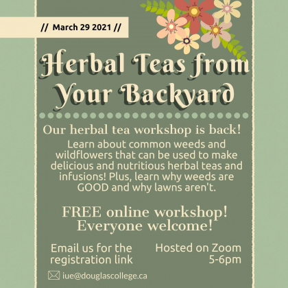 March 29, 2021. Herbal Tea Webinar poster