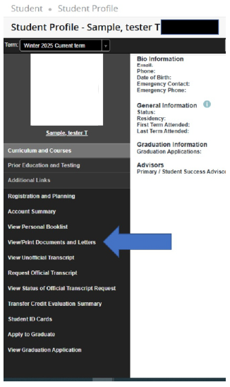 View/Print Documents and Letters picture