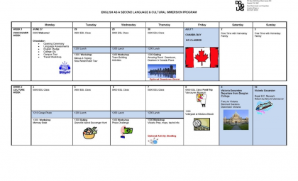 Immersion Calendar