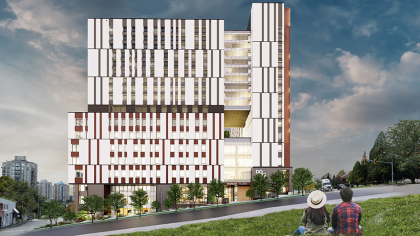 Street view of proposed building at 808 Royal Ave. From Eighth Street