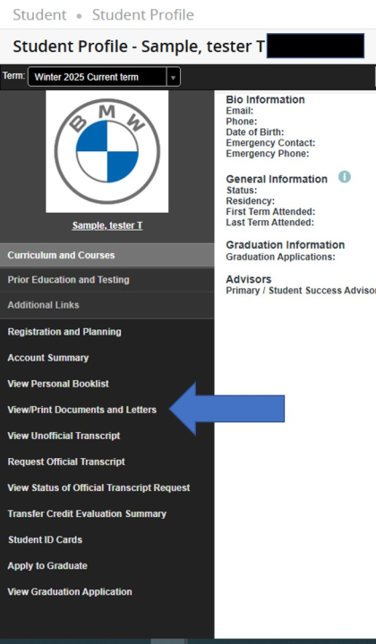 View/Print Documents and Letters picture