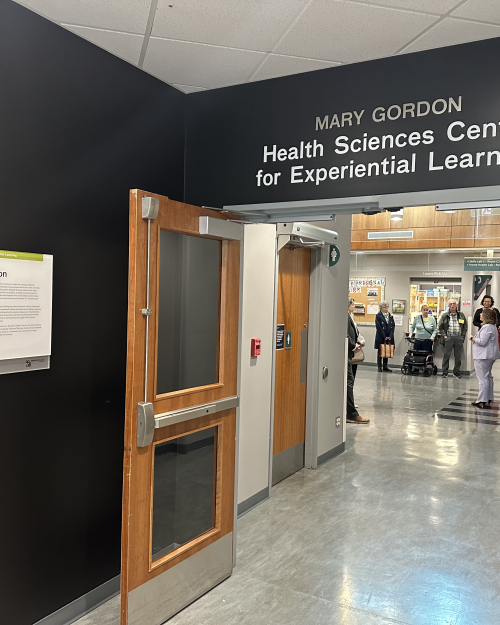 Doorway entrance to the Mary Gordon Health Sciences Centre for Experiential Learning