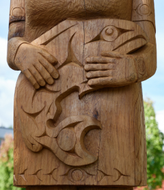 Coast Salish Figure Close-Up View