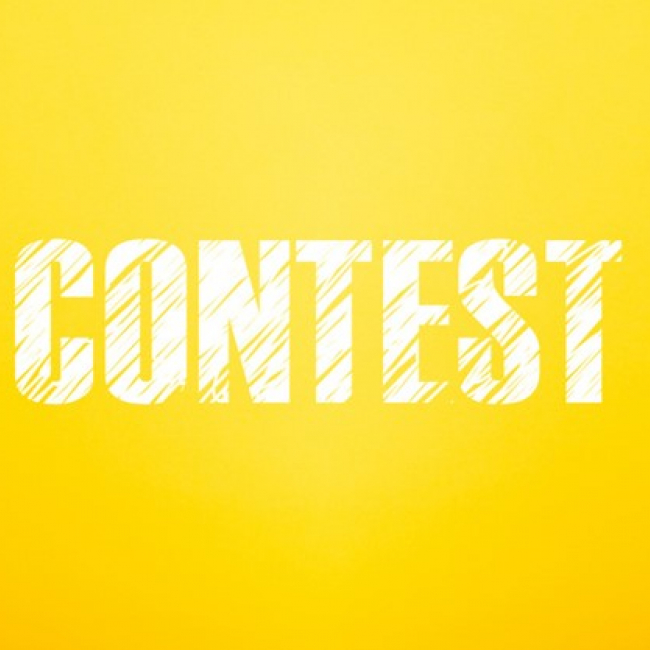 Banner saying contest with megaphones on each side of the word