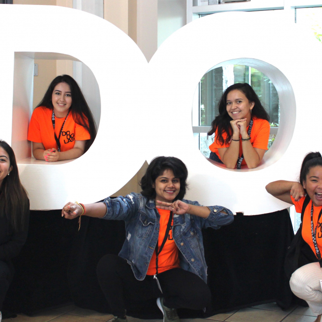 Students at orientation