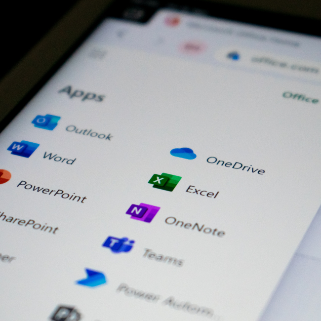 Microsoft 365 apps on a screen