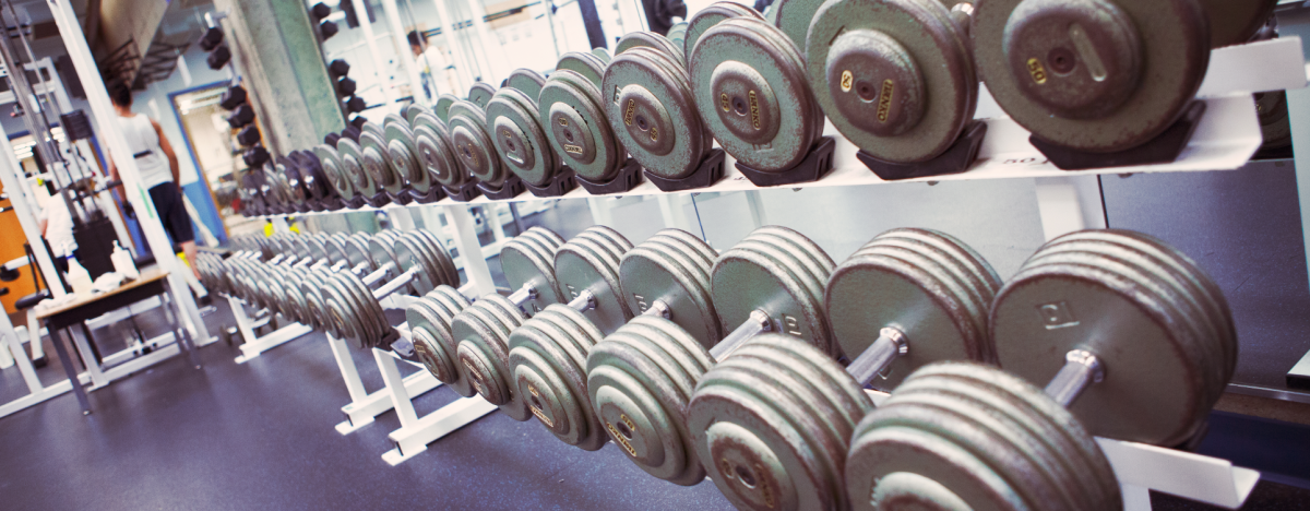 Workout equipment in Douglas College gym